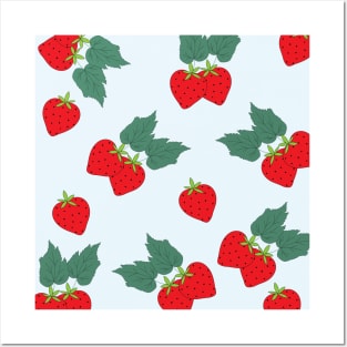 Strawberry Pattern Posters and Art